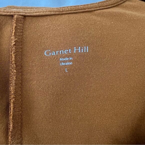 Garnet Hill Women's Size Large Orange Rust Scoop Neck Trapeze Knee Length Dress - Picture 4 of 9